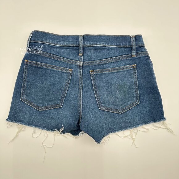 Gap High-Waisted Frayed Hem Denim Shorts Size 24 - Picture 2 of 5
